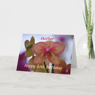 Mother Happy 80th Birthday Phalaenopsis Orchid Card