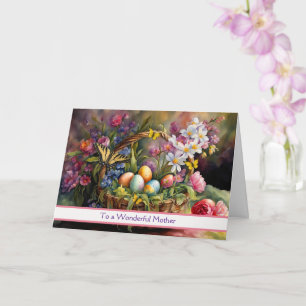Mother Happy Easter Beautiful Easter Basket  Card