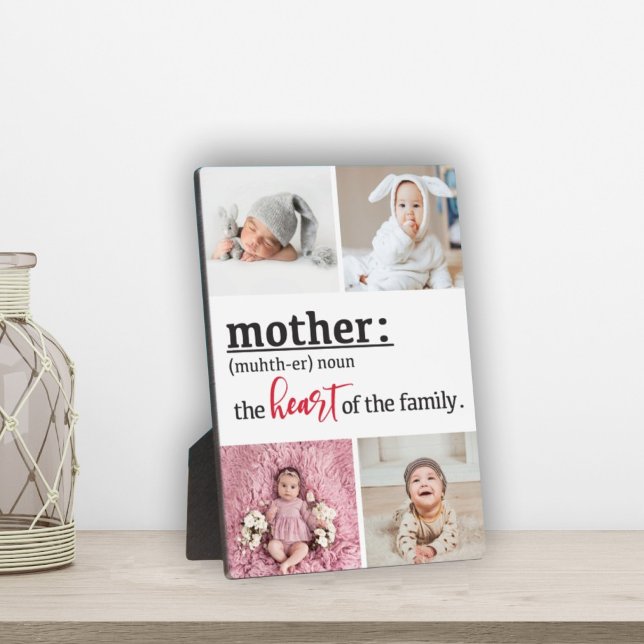 Mother heart of the family 4 photo keepsake plaque (Creator Uploaded)