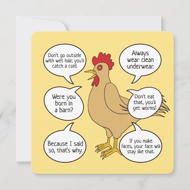 Mother Hen Advice Mother's Day Custom Messages (Front)