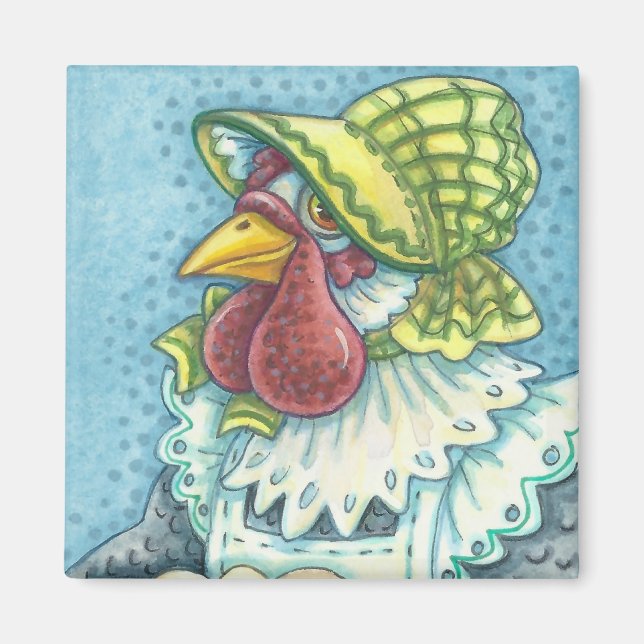 Mother Hen, CHICKEN FARM MAGNET Square * Customize (Front)