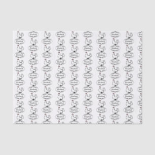Mother Hen Nesting on Monogram Egg Tissue Paper