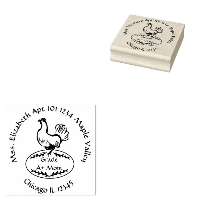 Mother Hen Nesting Return Address Rubber Stamp (Stamped)