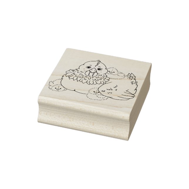 Mother Hen with Chicks Rubber Stamp (Stamp)