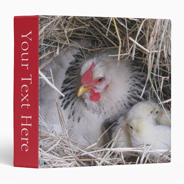 Mother Hen with New Chicks 3-Ring Binder (Front/Spine)