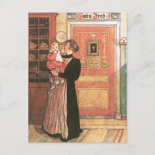 Mother Holding Baby in the Kitchen Postcard