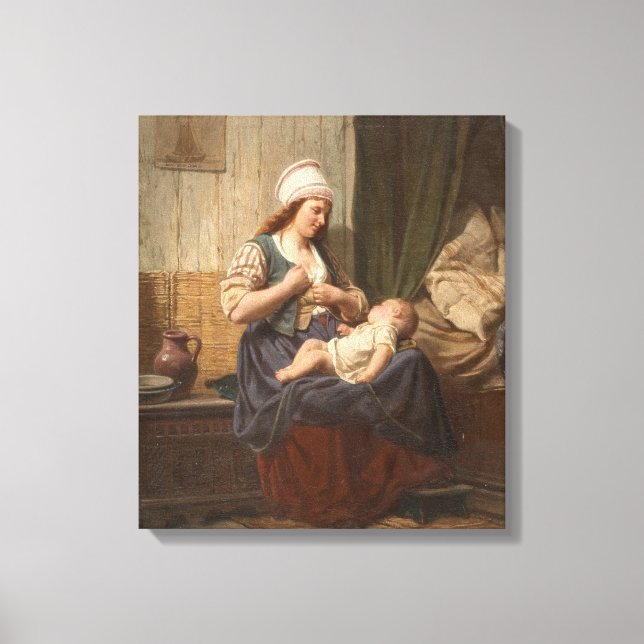 Mother Holding Her Child (by Rudolf Jordan) Canvas Print (Front)