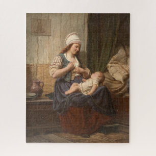 Mother Holding Her Child (by Rudolf Jordan) Jigsaw Puzzle
