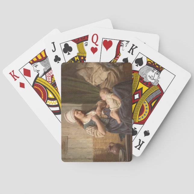 Mother Holding Her Child (by Rudolf Jordan) Playing Cards (Back)