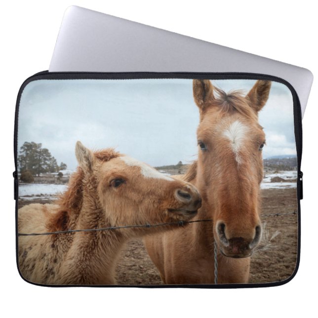Mother Horse and Foal Laptop Sleeve (Front)