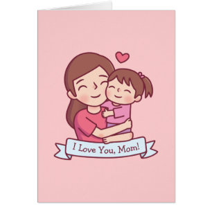 Mother Hugging Child, I Love You, Mom