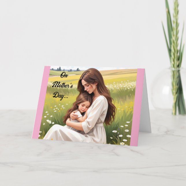 Mother Hugging Daughter Holiday Card (Front)