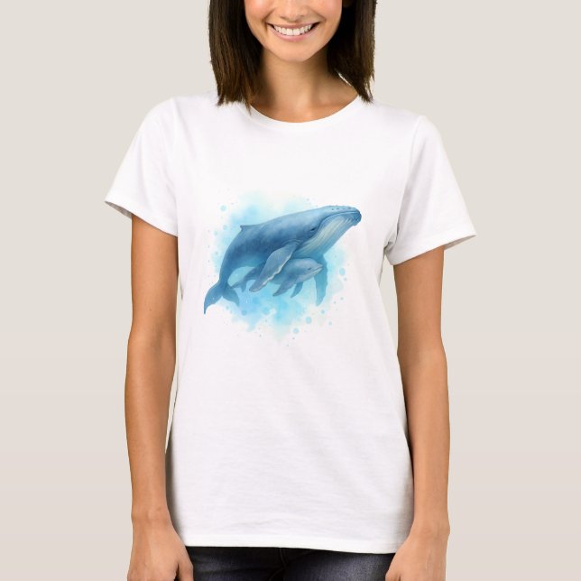 Mother Humpback Whale and Calf T-Shirt (Front)
