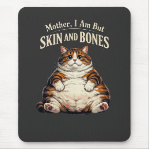 Mother, I Am But Skin and Bones – Funny Chubby Cat Mouse Pad