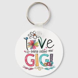 Mother I Love Being Called Gigi Sunflower Birthday Keychain
