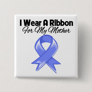 Mother - I Wear Periwinkle Ribbon 2 Inch Square Button