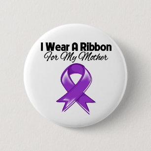 Mother - I Wear Purple Ribbon 2 Inch Round Button