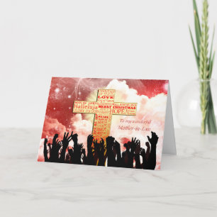 Mother-in-law, a Christian cross Christmas Holiday Card