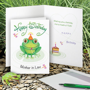 Mother in Law Birthday Frog Having Toads Of Fun Card