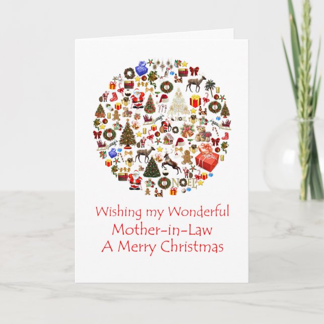 Mother in Law Circle of Christmas Holiday Card (Front)