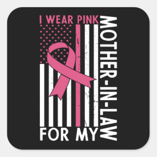 Mother In Law Family Matching Breast Cancer Gift Square Sticker