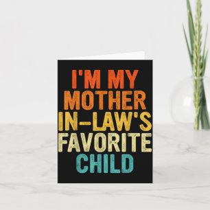 Mother In Law Favorite Funny Gift For Family Humor Card