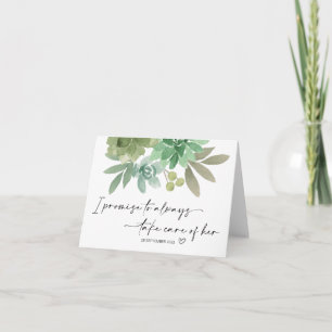 Mother In Law Gift Groom Take Care of Her Wedding Card