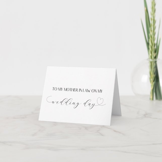 Mother in Law Heart Wedding Day Card Gift (Front)