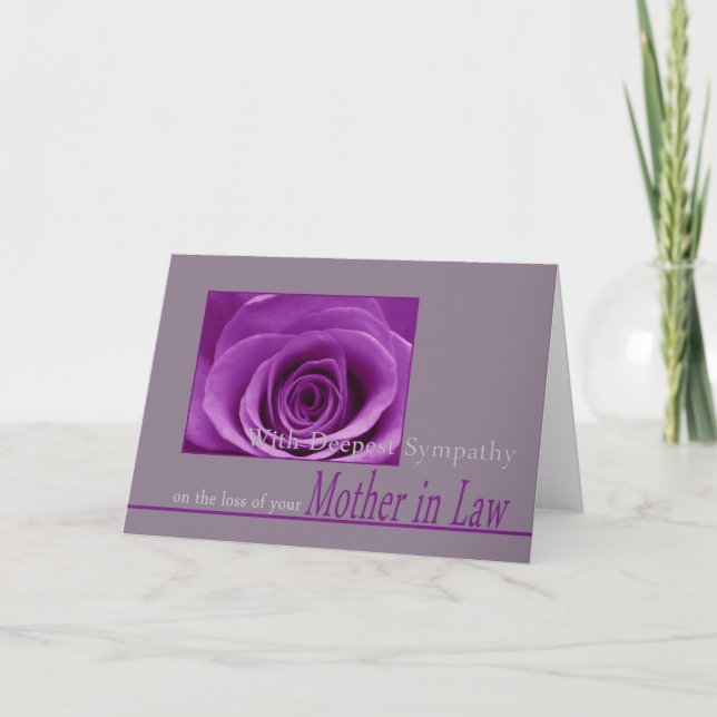Mother in Law  loss Rose sympathy Card (Front)