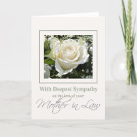 Mother in Law  loss Rose sympathy Card