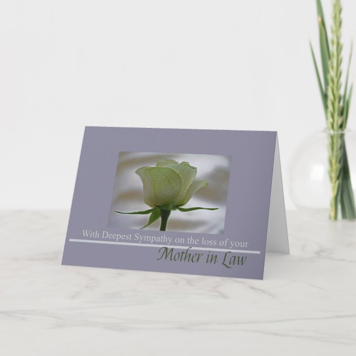 Mother In Law Loss Rose Sympathy Card Zazzle Ca