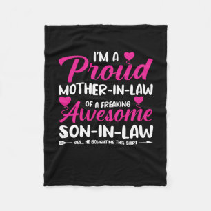 Mother In Law Of Awesome Son In Law Fleece Blanket