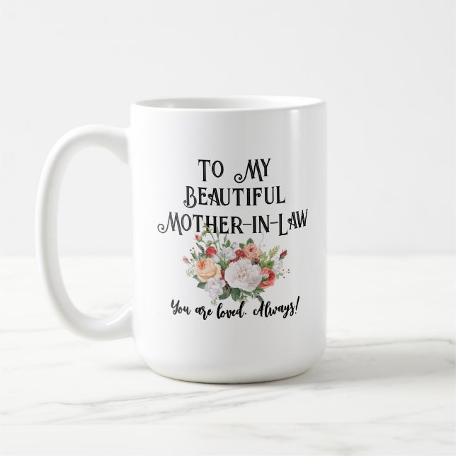 Mother In Law Personalized Message Coffee Mug (Left)