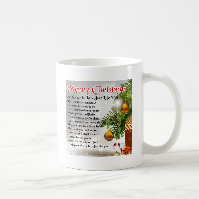 Mother in Law Poem - Christmas design Coffee Mug (Right)