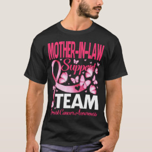 MOTHER-IN-LAW Support Team ButterflyBreast Cancer  T-Shirt