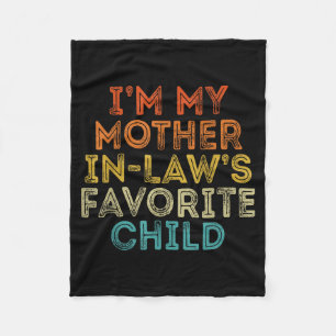 Mother in Laws Favourite Child Funny Parent Retro Fleece Blanket