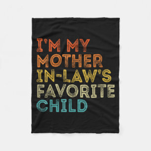 Mother in Laws Favourite Child Funny Parent Retro Fleece Blanket
