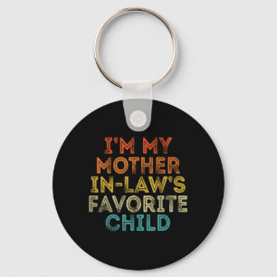 Mother in Laws Favourite Child Funny Parent Retro Keychain