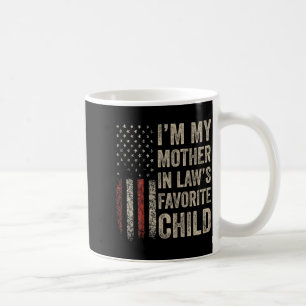 Mother in Laws Favourite Child Funny USA Flag Back Coffee Mug