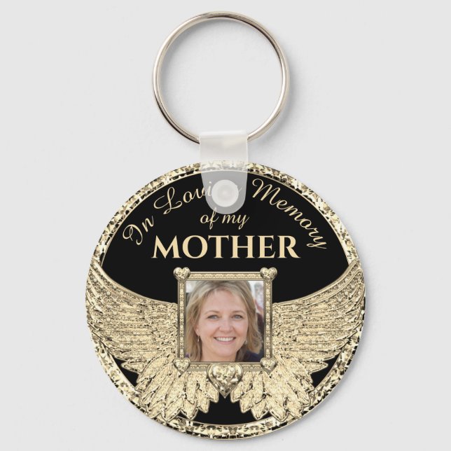 Mother In Loving Memory Photo Memorial Keychain (Front)