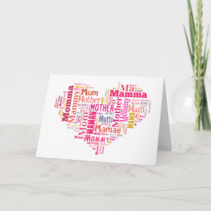 Mother in Many Languages - Mothers Day Card
