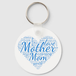 Mother Inspirational Heart Love Words Large Keychain