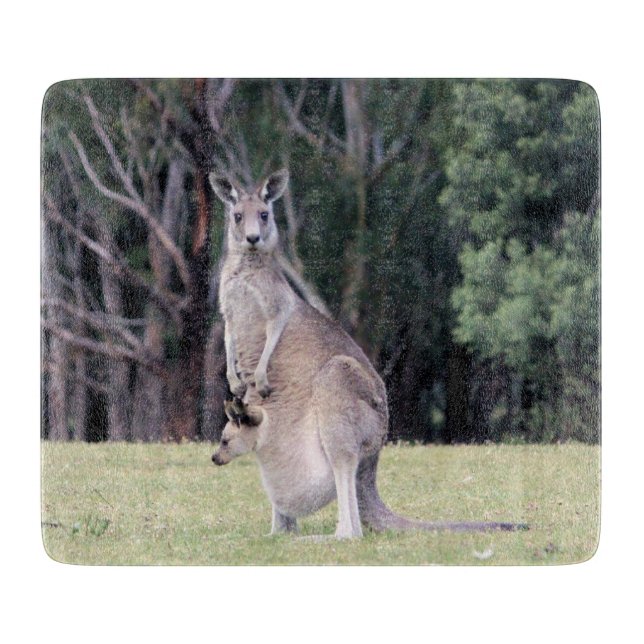 Mother Kangaroo with Baby Joey in Her Pouch Cutting Board (Front)