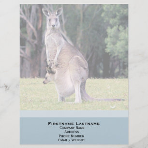 Mother Kangaroo with Baby Joey in Her Pouch Letterhead