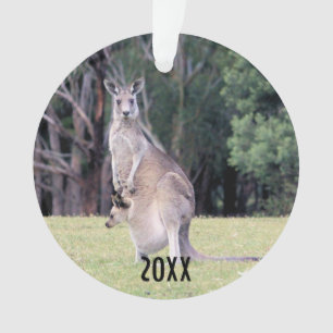 Mother Kangaroo with Baby Joey in Her Pouch Ornament