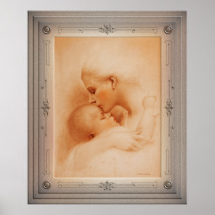 Mother Kissing Her Baby by Charles Gates Sheldon Poster