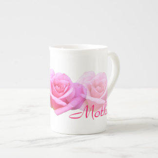 'Mother' Light Pink Roses Bone China Mug