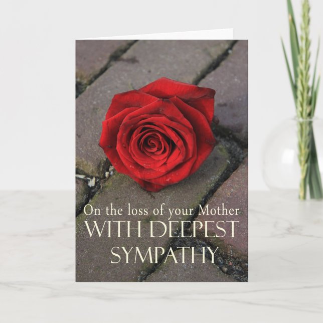 Mother loss Rose sympathy Card (Front)