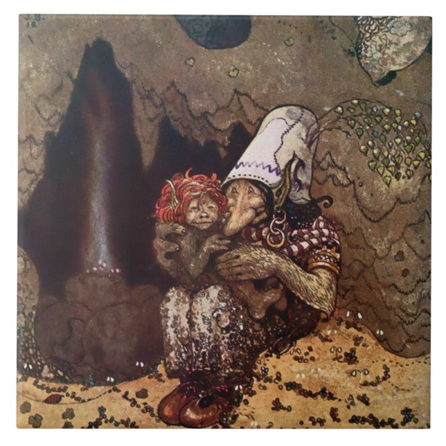 “Mother Love” by John Bauer Tile (Front)