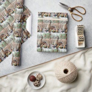 Mother Mallard Duck With Ducklings Wrapping Paper